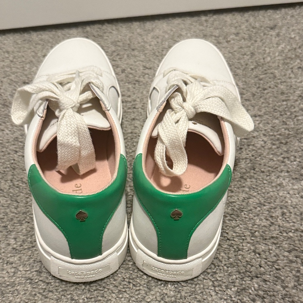Kate Spade White and Green Sneakers